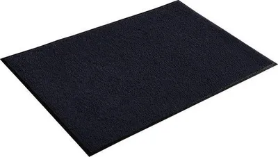 Produktbild von Unyqoos® schwarze Innen-Türmatte 60 x 180 cm – rutschfest, waschbar & trocknergeeignet, Polyamid mit 100% Nitrilgummi-Rücken
