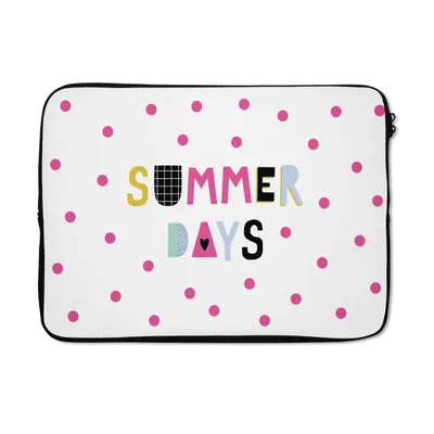 Produktbild von MuchoWow® Laptop Hülle 13 Zoll Sommer - Tupfen - Weiß Laptoptasche - Laptophülle - Sleeve - Rundumschutz