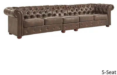 Produktbild von Design Chesterfield XXL Big Sofa 5-Sitzer Couch Leder Couch Polster Sofas Neu