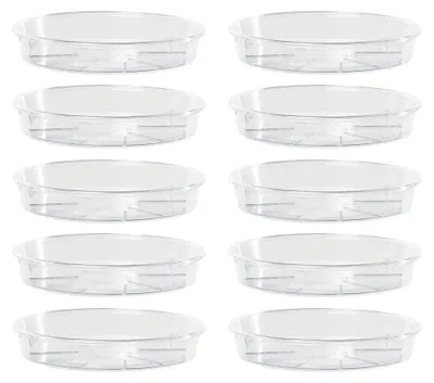 Obrázok produktu pre Omgoods – Okrúhle podložky pod rastliny z plastu – sada 10 kusov (priemer 14 cm)
