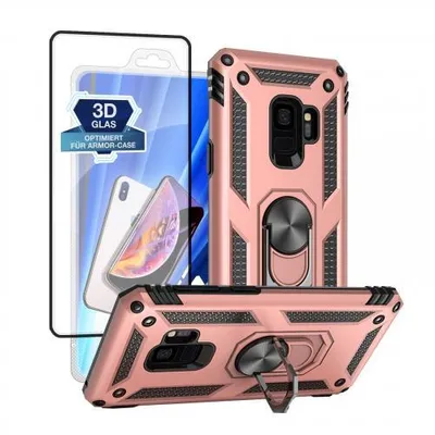 Produktbild von Armor Hülle für Samsung Galaxy S7 S8 S9 - Farbe: Rosegold + 9H Displayglas - Modellkompatibilität: Für Samsung Galaxy S9