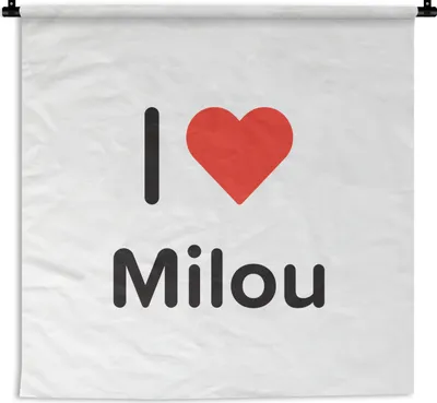 Produktbild von MuchoWow® Wandteppich Wandbehang Ich liebe - Milou - Mädchen 150x150 cm Tapisserie Dekoration Wandtuch - Wohnaccessoires - Modernes