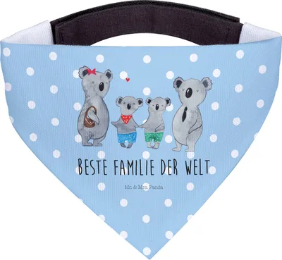 Produktbild von Mr. & Mrs. Panda Bandana Koala Familie zwei - Blau Pastell - Geschenk, Hunde Halstuch, Zusammen, Koalabär, Muttertag, für Hund, Hundehalstuch, Hals Tuch