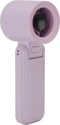 Obrázok produktu pre Prenosný ručný turbo ventilátor Tichý 5-rýchlostný 3000mAh batériový ručný stolný ventilátor 135 stupňov Skladací digitálny displej na cestovanie Domov Kancelária Fialová