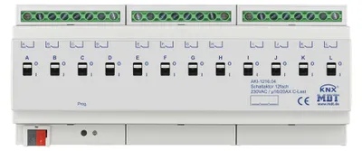 Zdjęcie produktu dla Aktor przełączający MDT technologies 12-krotny 12TE REG, 16/20A, 230VAC AKI-1216.04