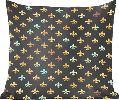 Produktbild von MuchoWow® Zierkissen Sofakissen Wohnzimmer Dekokissen 40x40 cm Muster - Krone - Gold - Foto Kissen - Schlafzimmer Dekoration