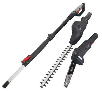 Produktbild von Scheppach Elektro Teleskop Heckenschere & Hochentaster TPX710 Mini Kettensäge