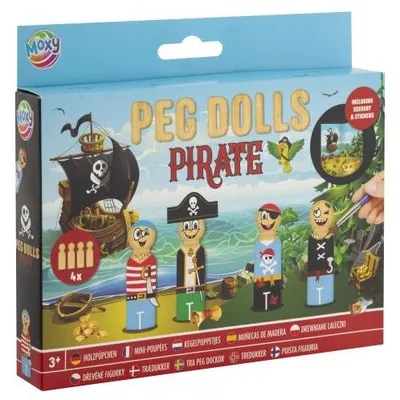 Produktbild von Bastelset zum Bemalen von Holzpuppen „Piraten“
