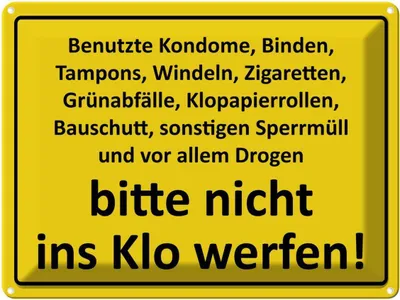 Produktbild von vianmo Blechschild 30x40 cm nicht ins Klo werfen Warnschild Hinweisschild Sicherheit Vorsicht