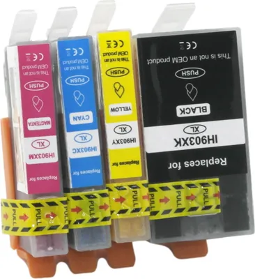 Produktbild von Kompatibler Druckerpatronen Set für OfficeJet 6950 OfficeJet Pro 6960 ersetzt HP 903XL 1x Schwarz, 1x Cyan, 1x Magenta, 1x Gelb - ca. 750 Seiten