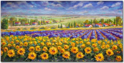Produktbild von Coloray Bild aus Leinwand 100x50 Leinwand Dekoration - Blumen Dorf