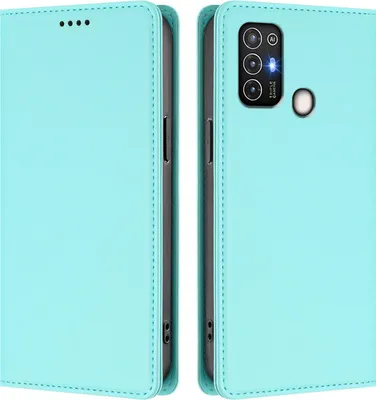 Image de Etui en cuir pour ZTE Blade A52, étui magnétique en cuirPolyuréthaneavec support Vert Menthe