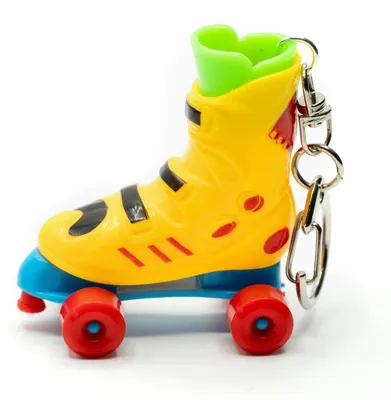 Produktbild von Rollschuh Schlüsselanhänger Inlineskates Rollerskates Sport Skate gelb rot