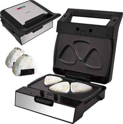 Produktbild von Syntrox Germany Kontaktgrill XXL Plovas – Panini Maker, Elektrogrill mit Keramikbeschichtung, 1800 Watt, abnehmbare Grillplatten (Onigiri)