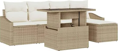 Immagine prodotto di vidaXL Set di divani da giardino con cuscini 6 pezzi Beige e crema