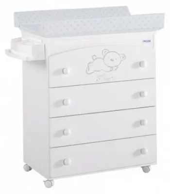Image de Micuna Commode à langer avec baignoire B-970 Sweet Bear Blanc Etoiles Gris