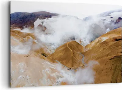 Produktbild von Bild auf Leinwand - Leinwandbild - Einteilig - Berge Wolken Landschaft - 100x70cm - Wand Bild - Wanddeko - Wandbilder - Leinwanddruck - Bilder - Wanddekoration - Leinwand bilder - AA100x70-4711