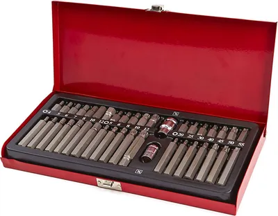 Obrázok produktu pre 40-dielna sada bitov Torx, CrV oceľ