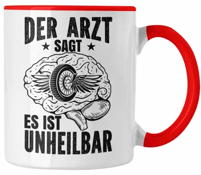 Produktbild von Motorradfahrer Tasse Geschenk Spruch für Männer Lustige Geschenkidee Motorrad Grafik (Rot)