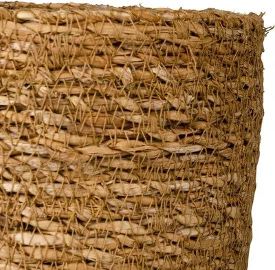 Obrázok produktu pre Pletené okrúhle kvetináče na rastliny a bylinky, hnedé