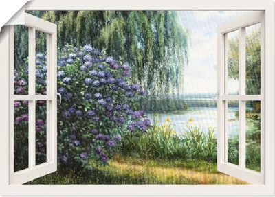 Produktbild von ARTland Poster Hortensien am See Größe: 100x70 cm