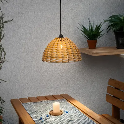 Produktbild von Solarleuchte Hängeleuchte Shinara 36x21cm warmweiß Akku Solarmodul IP44 102285