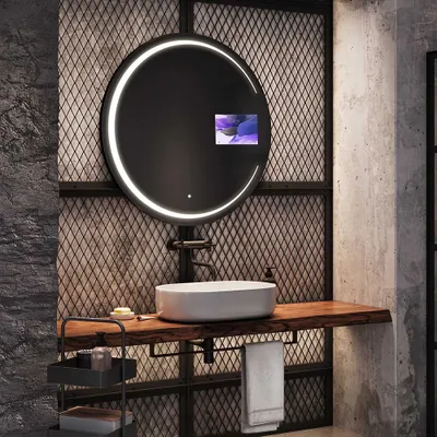 Productafbeelding van Artforma Ronde spiegel voor de badkamer met LED-verlichting, SMART, 100x100 cm | LED-kleur: Koel wit, 7000K | Schakelaar: Touch | SOKR156