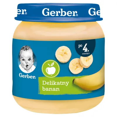 Zdjęcie produktu dla Gerber Delikatny Banan Dla Niemowląt Po 4. Miesiącu 125 G