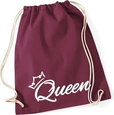 Produktbild von Huuraa Turnbeutel Queen Krone 12 Liter Burgundy Baumwolle Rucksack Geschenkidee