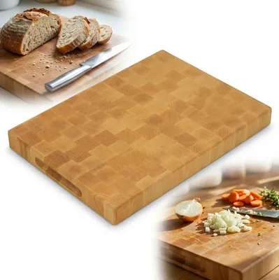 Zdjęcie produktu dla DESKA do krojenia END GRAIN SZTORCOWA BUKOWA olejowana 40x30x4 solidna BLOK