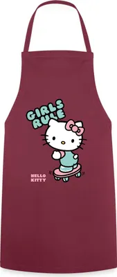 Produktbild von Spreadshirt Hello Kitty Auf Skateboard Girls Rule Kochschürze, One size, Bordeaux