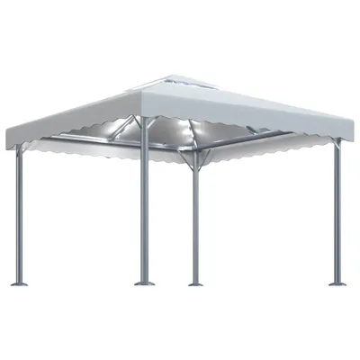 Image de Tonnelle avec guirlande lumineuse LED 300x300cm Crème Aluminium