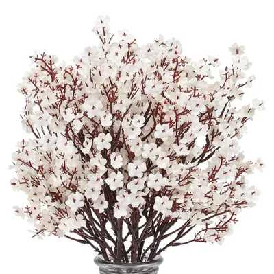 Image de Lot de 8 fleurs artificielles pour décoration, 50 cm, blanches