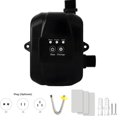 Obrázek produktu pro Čerpadlo pro zvýšení tlaku vody do domácnosti, 24 V, automatický zesilovač tlaku vody pro sprchu, tiché oběhové čerpadlo s napájecím zdrojem, 150 W, maximální výtlačný výkon 92 stop, vhodné pro postřikovače, sprchy, kuchyně, zahrady