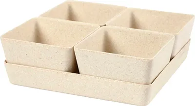 Immagine prodotto di Creativ Company: set di vasetti per spezie in bambù con piattino - 4 pezzi