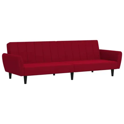 Produktbild von Schlafsofa 2-Sitzer Weinrot Samt