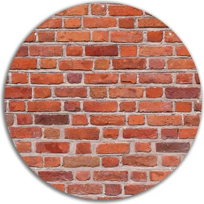 Produktbild von Wallario rundes Outdoor-Poster für Garten oder Balkon, Motiv Rote Ziegelsteinwand - Backsteine, 60 cm Durchmesser