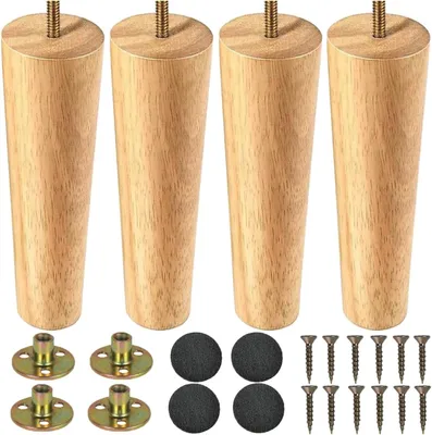 Obrázok produktu pre Drevené kužeľové nožičky, výška 20 cm, 4 kusy, vhodné na stoly