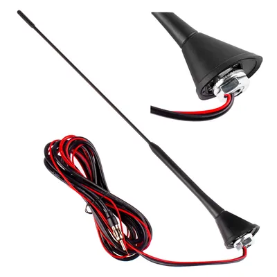 Zdjęcie produktu dla Antena Samochodowa Z Wzmaczniaczem Dł.40Cm, Dł.kabla 3M