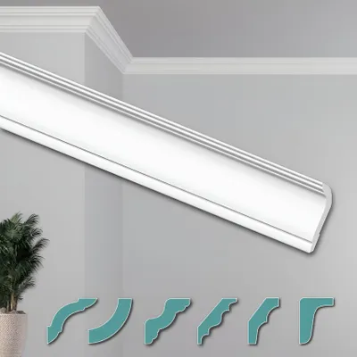Produktbild von HEXIMO Deckenleisten modern XPS Styropor weiß, 2 Meter Stuckleisten Styroporleisten Zierleisten Stuck Eckleisten (40 Meter Deckenleisten ZG27)