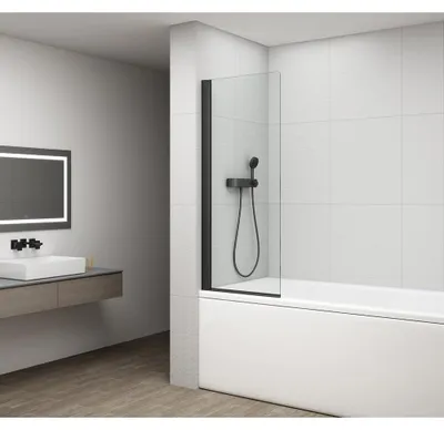 Produktbild von ROTA BLACK Duschabtrennung 650mm, Klarglas