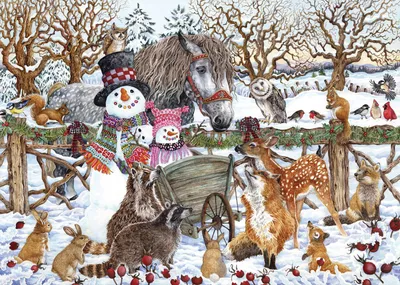 Image de Puzzle ALIPSON Deux bonshommes de neige 500 poupées