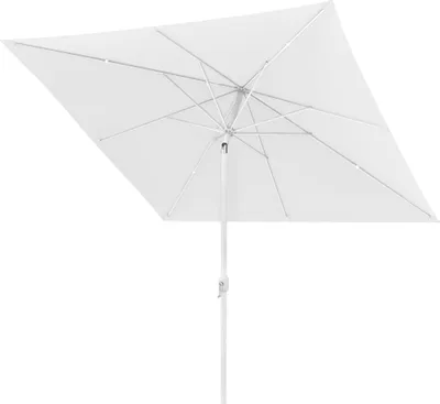 Produktbild von paramondo interpara Sonnenschirm, 3 x 3 m, quadratisch, weiß, Gestell, weiß knickbar, Kurbelbedienung, Alu-Mast & Air Vent | Balkonschirm & Gartenschirm | Kurbelschirm