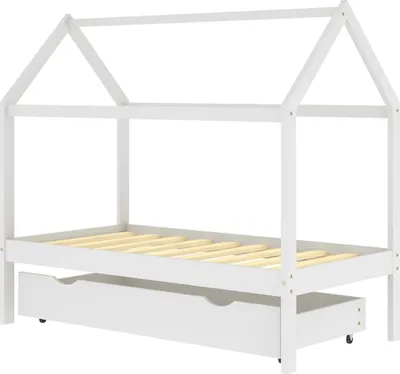 Obrázek produktu pro vidaXL Dětská postýlka se zásuvkou Bílá masivní borovice 80x160 cm