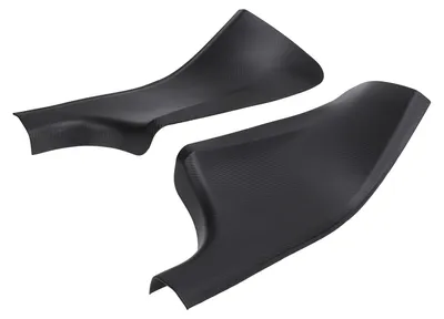 Image de 2 protections de seuil de porte en fibre de carbone, pour protéger contre les rayures, compatibles avec Tesla Model Y 2021-2024 (arrière)