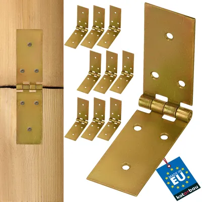 Obrázok produktu pre KOTARBAU® Stavebný záves Opletený oceľový záves na krabice Pozinkovaný zlatý 150 X 35 MM Sada 10 ks