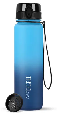 Produktbild von 720°DGREE Trinkflasche uberBottle softTouch mit Sieb sky blue/sapphire blue 1l