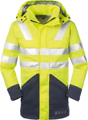 Produktbild von 4PROTECT® Multinorm-Warn-Wetterschutz-Jacke EDMONTON, Leuchtgelb/Navy S