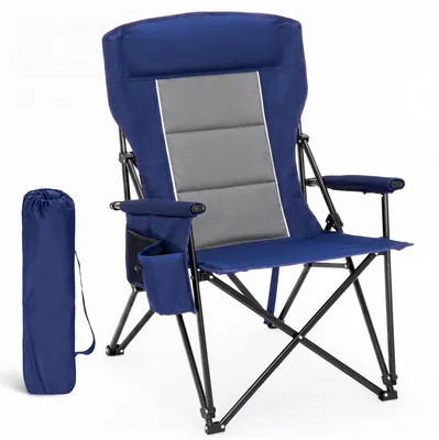 Immagine prodotto di Sedia da campeggio pieghevole - Sedia da pesca - 225 kg - XXL - Blu