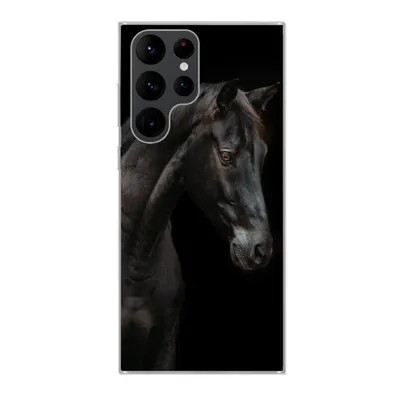Produktbild von MuchoWow® Handyhülle Schutzhülle Hülle für Samsung Galaxy S22 Ultra Pferd - Tier - Schwarz Silikon Softcase Handy Hülle - Abbildung